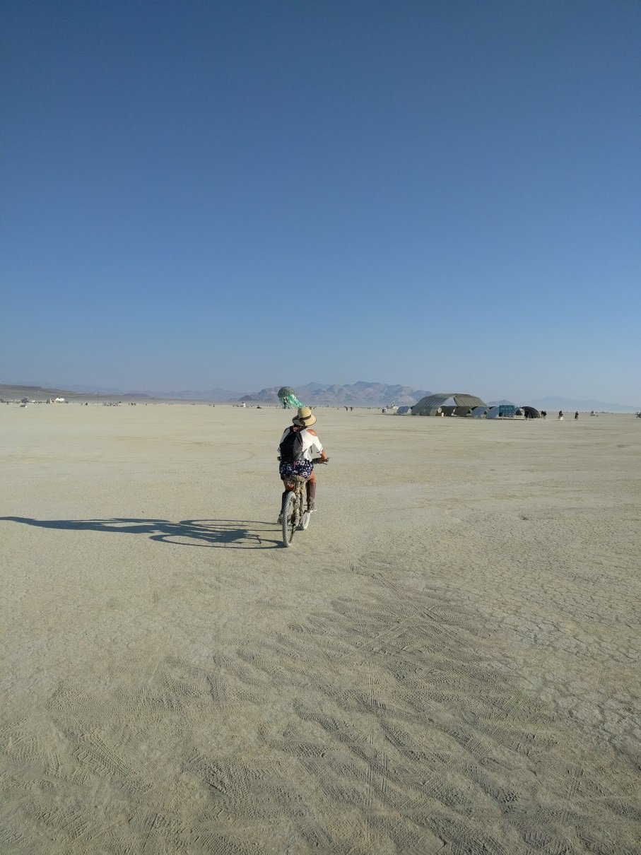 A lot of time was spent riding around the playa to explore are end events happening jj riding