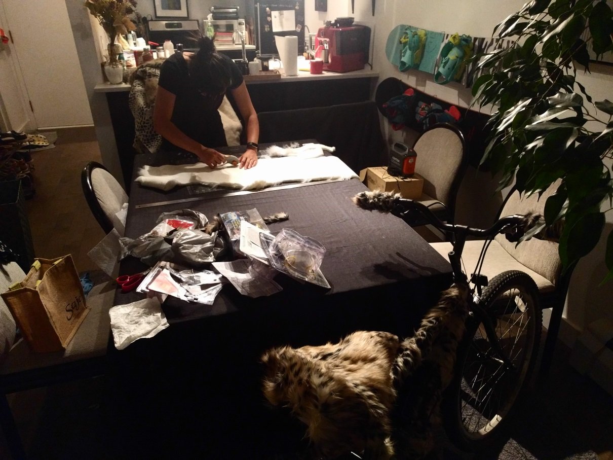 Making a mess in our apartment bike2