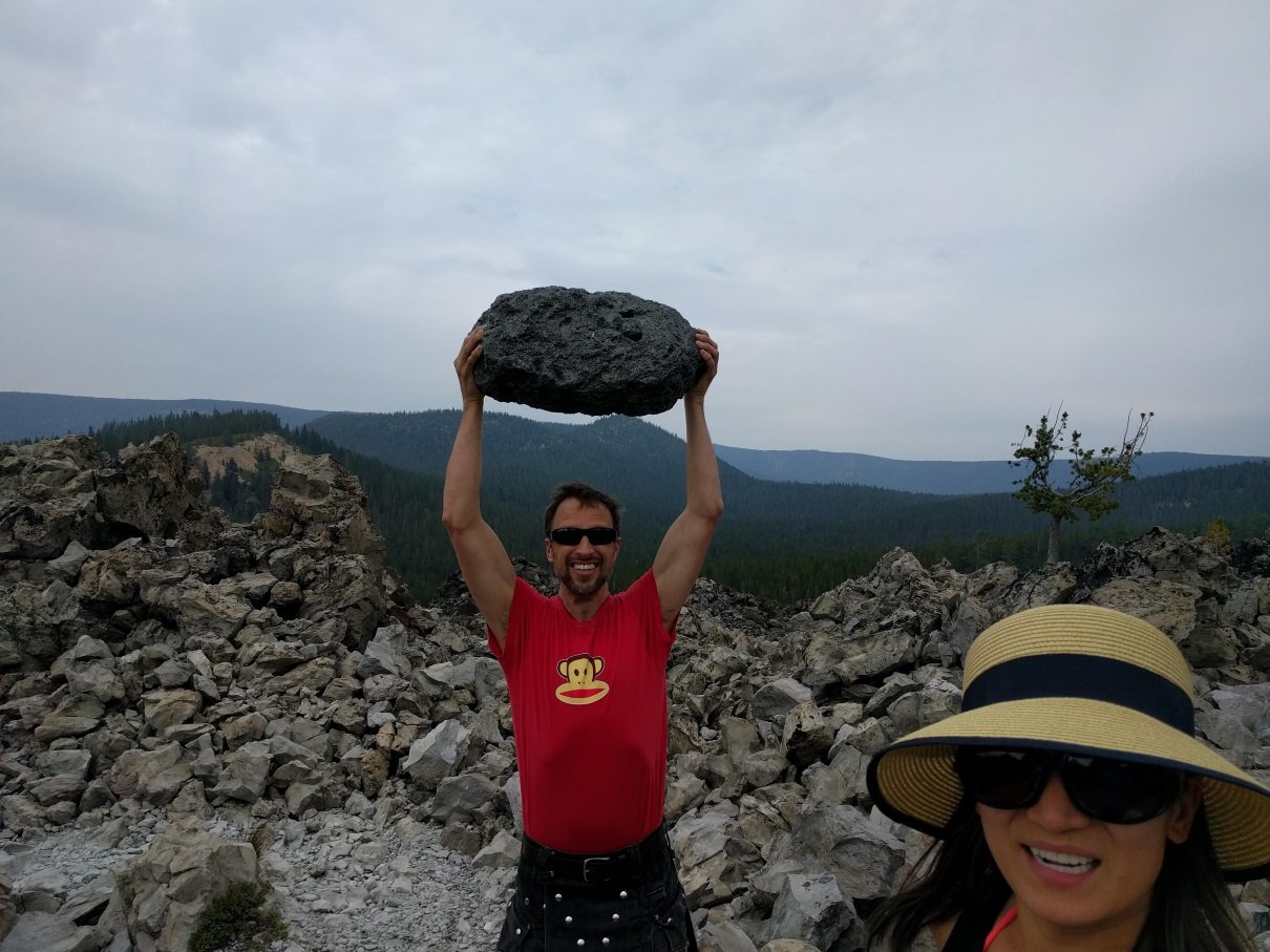 Todd lifting rock