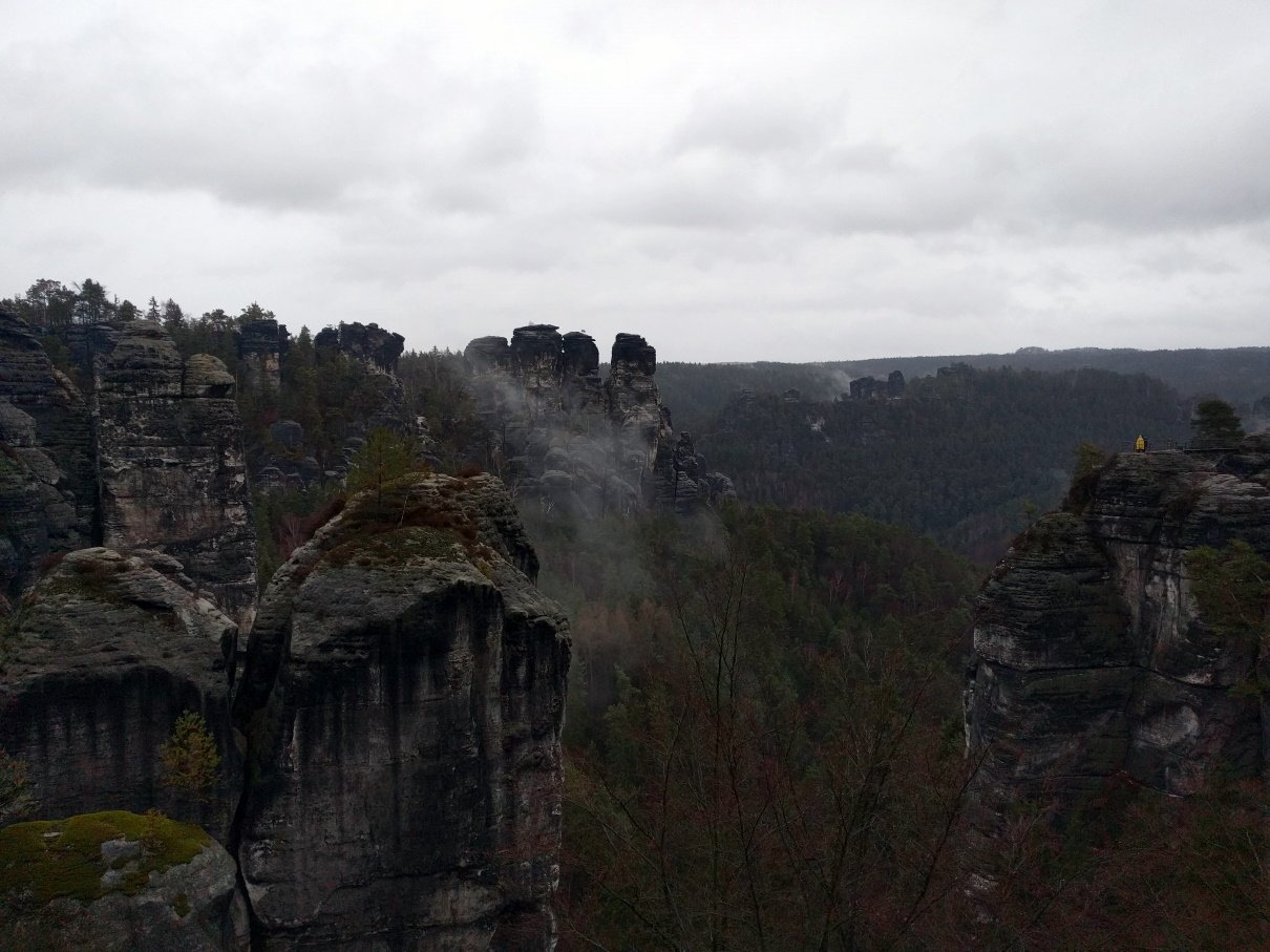 View on the the Bastion Bridge Saxon Switzerland National Park