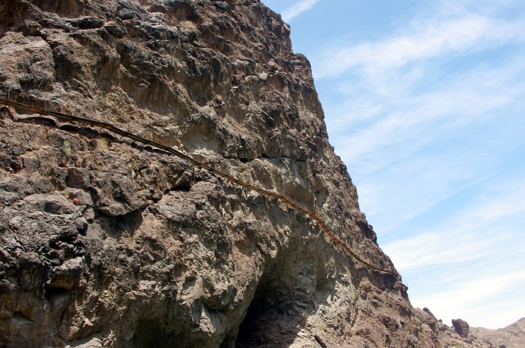 Walkway along the rock. No longer in use apparently Walkway