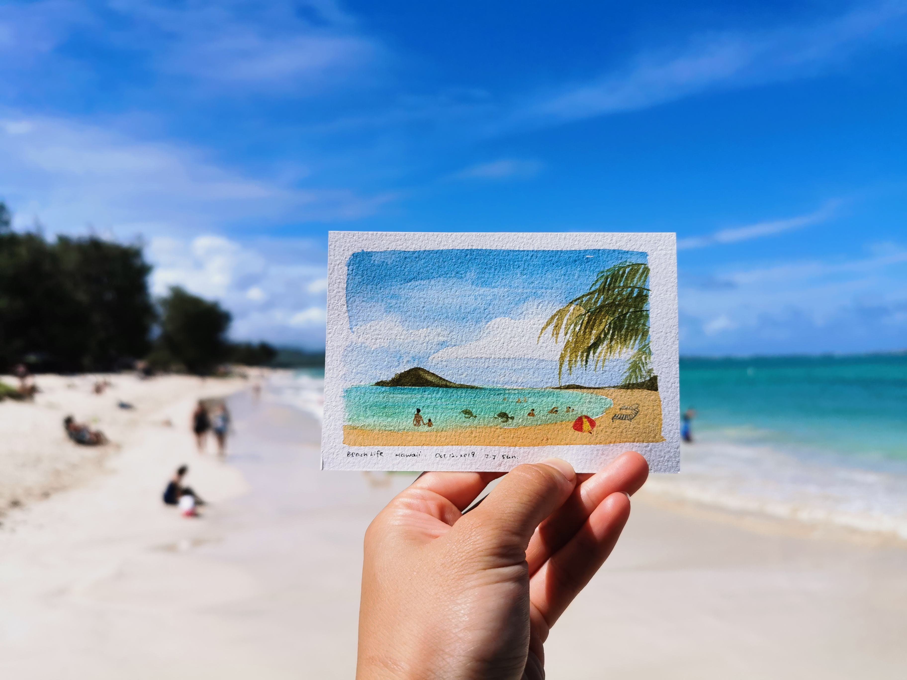 Lanikai beach jj drawing