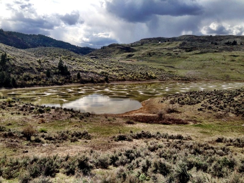 Spotted Lake is a saline endorheic alkali lake located northwest of Osoyoos Spotted Lake
