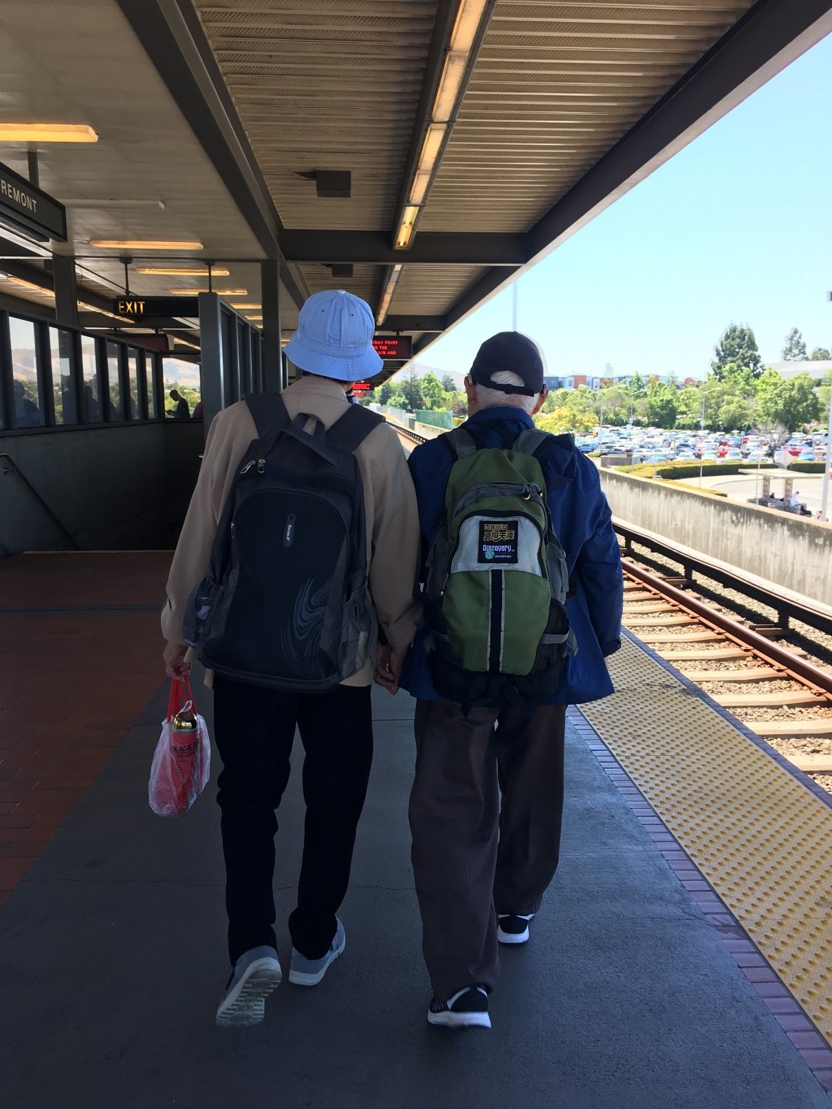 Grandparent holding hands