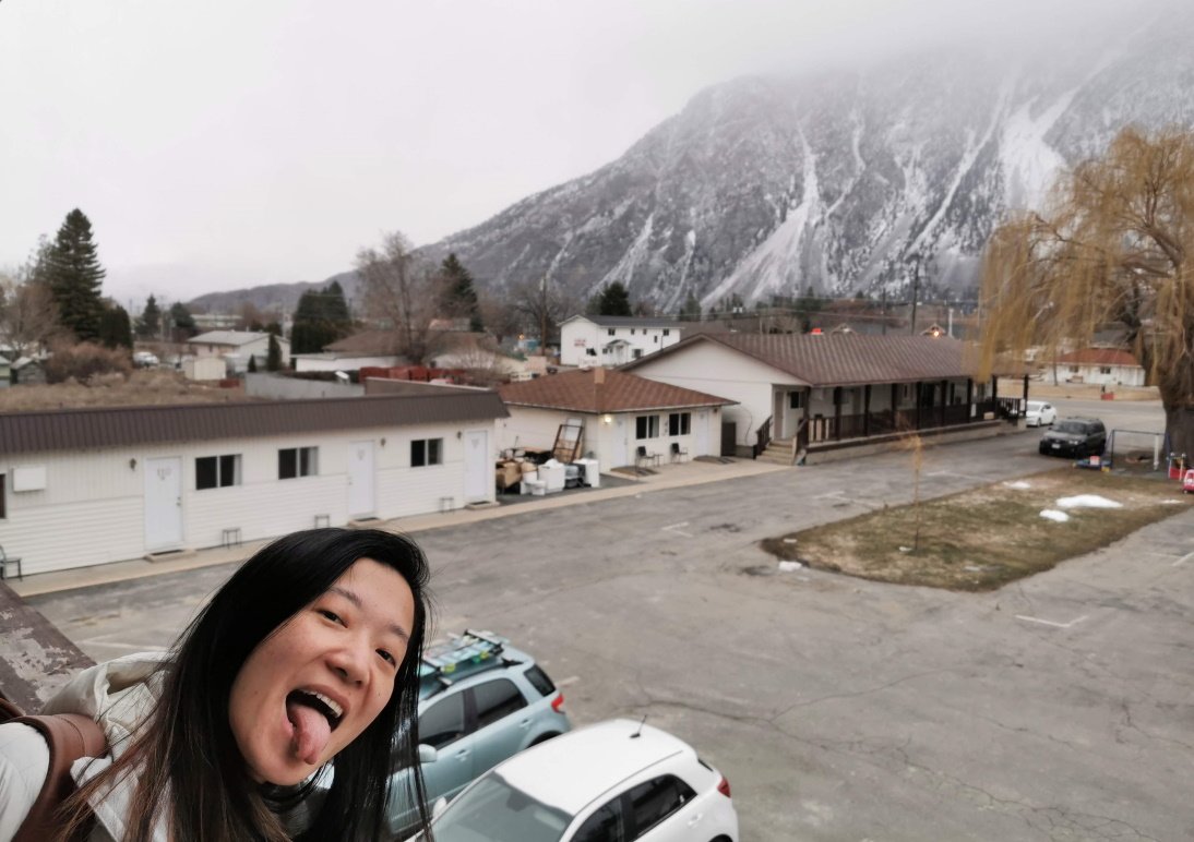 Just woke up at our motel and ready to start the day! hotel