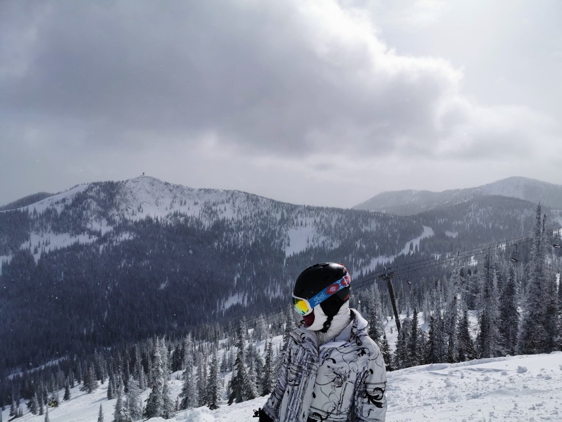 Exploring the pow. Most of the time we were staying over on Paradise (fitting name) RED Mountain
