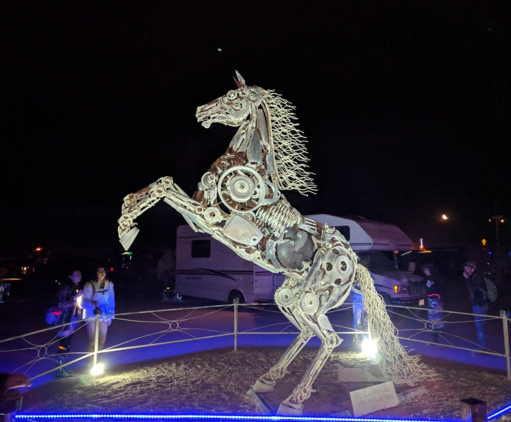 Rearing Horse: Had leaver on each side that allowed moving parts of the horse Rearing Horse