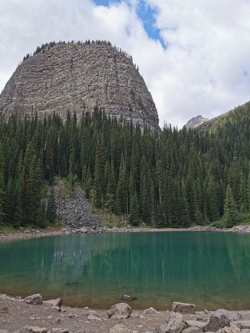 View on Devils Thumb from Mirror Lake Devils Thumb