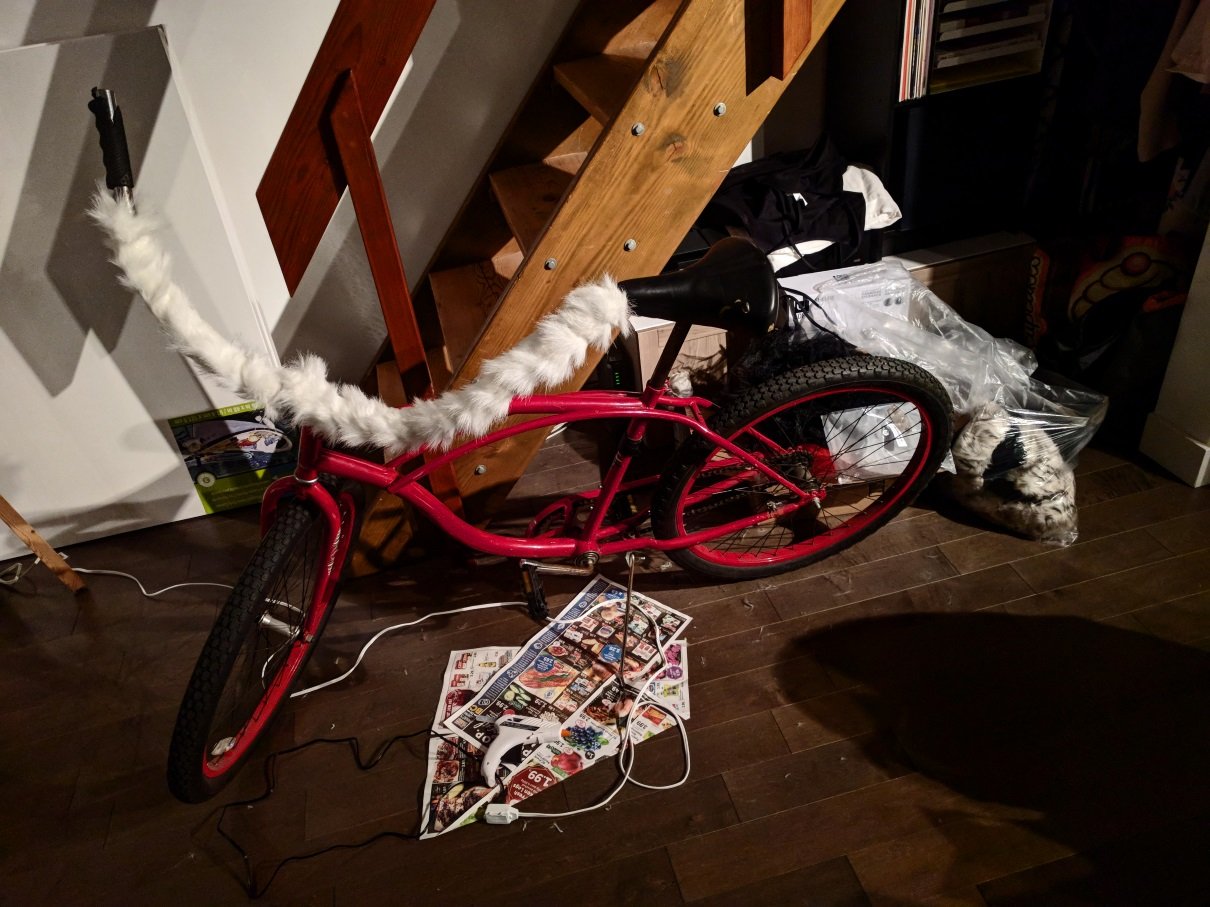 Adding fur and lights are the most popular options to decorate the bike bike1