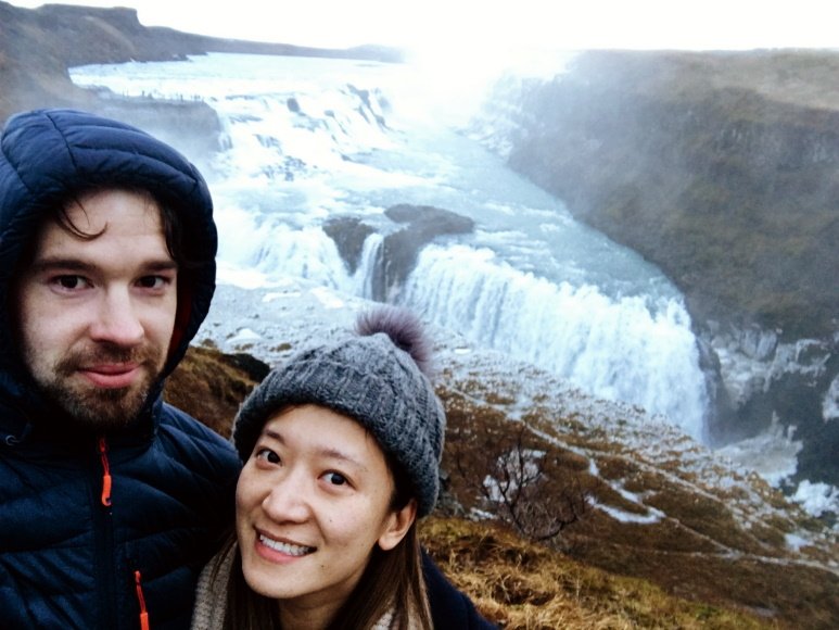 Upper area of the waterfall Gullfoss
