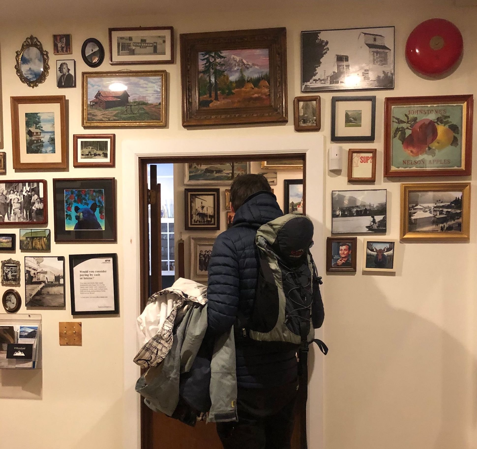 The Ramshead Inn entrance. The collection of pictures and painting continues throughout the whole hotel Ramshead Inn