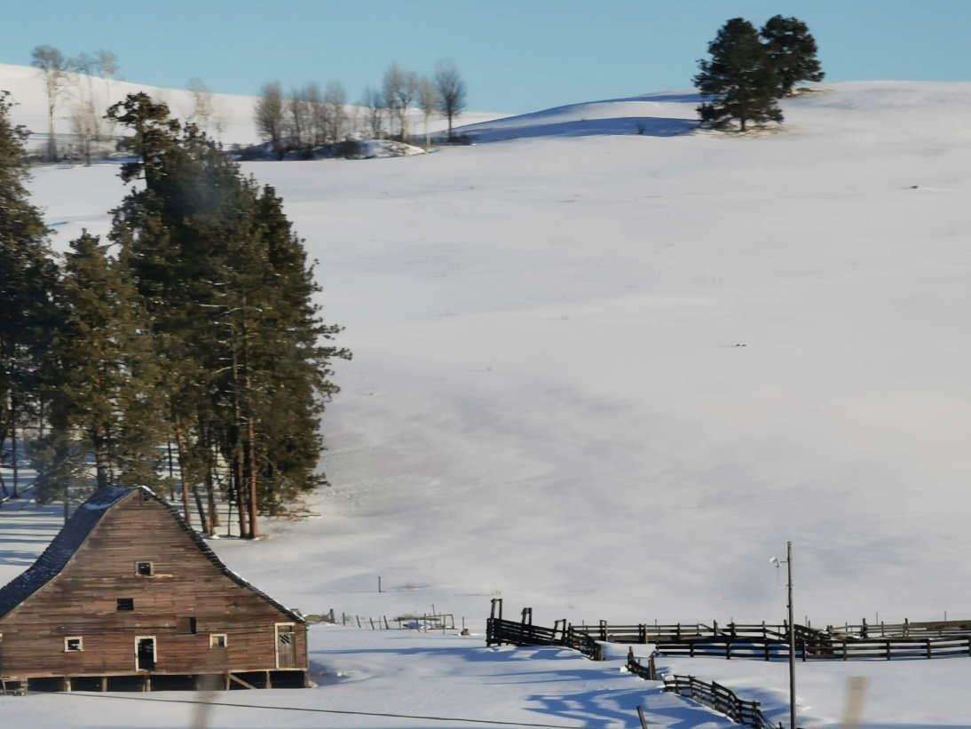 house in snow